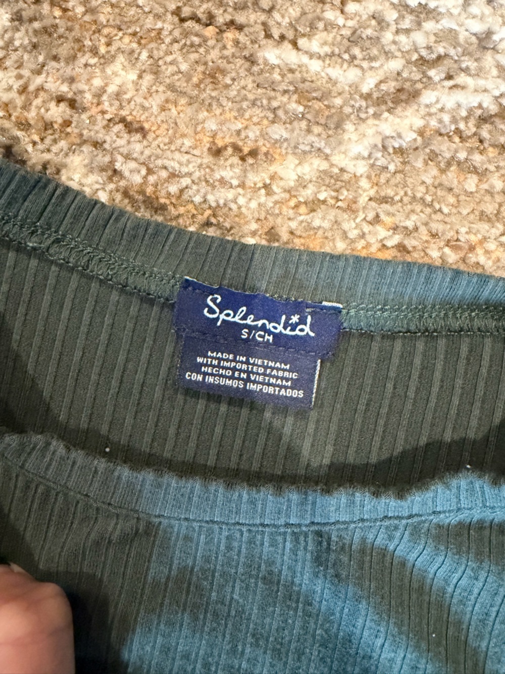 Splendid Olive Ribbed Long-Sleeve Crewneck Top - Picture 3 of 3